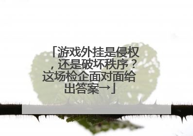 游戏外挂是侵权，还是破坏秩序？这场检企面对面给出答案→