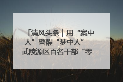 清风头条｜用“案中人”警醒“梦中人” 武陵源区百名干部“零距离”接受警示教育