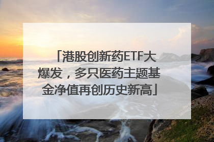 港股创新药ETF大爆发，多只医药主题基金净值再创历史新高