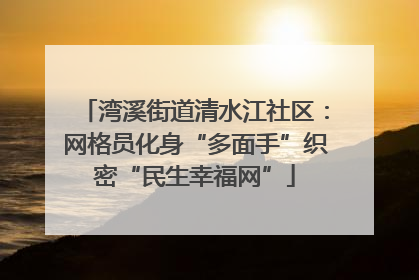 湾溪街道清水江社区：网格员化身“多面手”织密“民生幸福网”