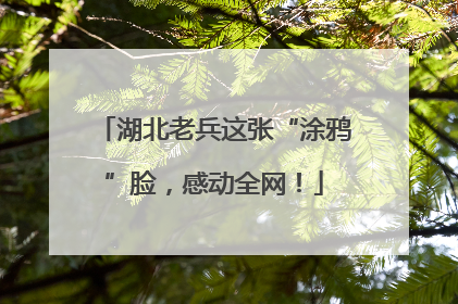 湖北老兵这张“涂鸦”脸，感动全网！