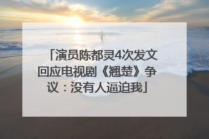 演员陈都灵4次发文回应电视剧《翘楚》争议：没有人逼迫我