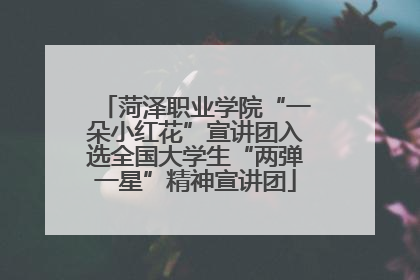 菏泽职业学院“一朵小红花”宣讲团入选全国大学生“两弹一星”精神宣讲团