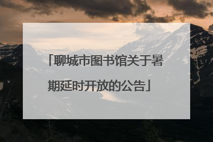 聊城市图书馆关于暑期延时开放的公告