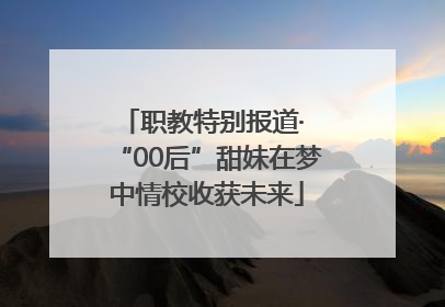 职教特别报道· “00后”甜妹在梦中情校收获未来