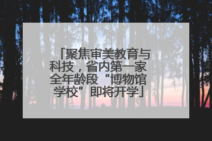 聚焦审美教育与科技，省内第一家全年龄段“博物馆学校”即将开学