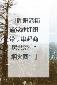 胜阳港街道党建红纽带，串起商居共治 “烟火圈”