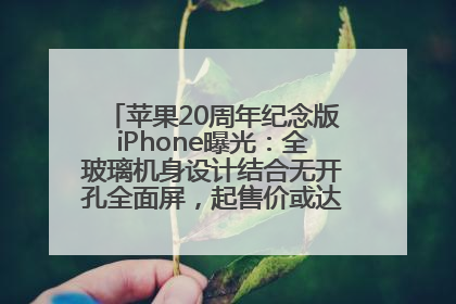 苹果20周年纪念版iPhone曝光：全玻璃机身设计结合无开孔全面屏，起售价或达1.45万人民币