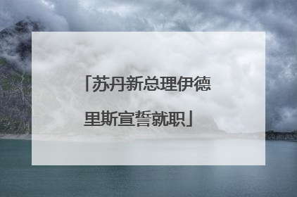 苏丹新总理伊德里斯宣誓就职