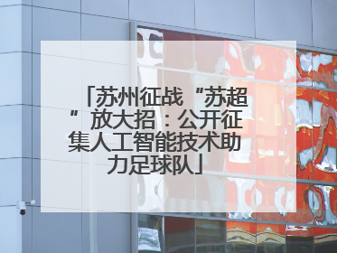 苏州征战“苏超”放大招：公开征集人工智能技术助力足球队