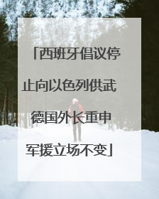 西班牙倡议停止向以色列供武 德国外长重申军援立场不变
