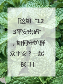 这组“123平安密码”，如何守护群众平安？一起探寻