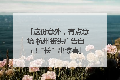 这份意外，有点意境 杭州街头广告自己“长”出惊喜