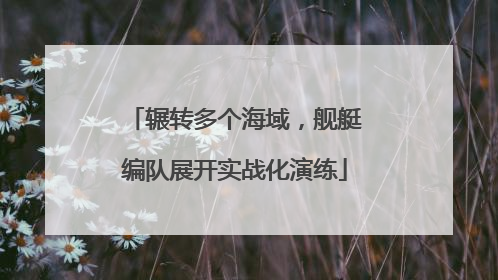 辗转多个海域，舰艇编队展开实战化演练