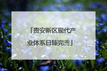贵安新区现代产业体系日臻完善
