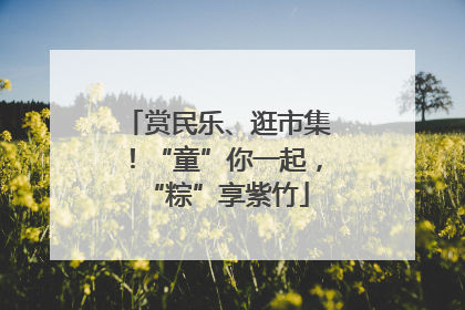 赏民乐、逛市集！“童”你一起，“粽”享紫竹