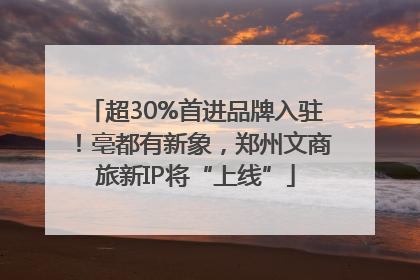超30%首进品牌入驻！亳都有新象，郑州文商旅新IP将“上线”