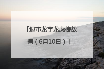 退市龙宇龙虎榜数据（6月10日）