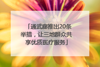 通武廊推出20条举措，让三地群众共享优质医疗服务