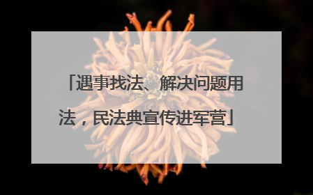遇事找法、解决问题用法，民法典宣传进军营