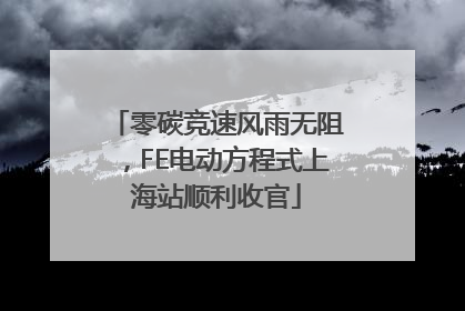 零碳竞速风雨无阻，FE电动方程式上海站顺利收官