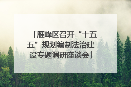 雁峰区召开“十五五”规划编制法治建设专题调研座谈会