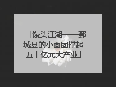馒头江湖——鄄城县的小面团撑起五十亿元大产业