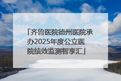 齐鲁医院德州医院承办2025年度公立医院绩效监测智享汇