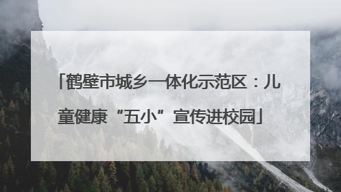 鹤壁市城乡一体化示范区：儿童健康“五小”宣传进校园