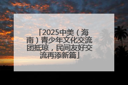 2025中美（海南）青少年文化交流团抵琼，民间友好交流再添新篇