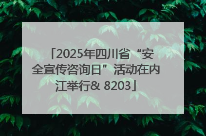 2025年四川省“安全宣传咨询日”活动在内江举行& 8203