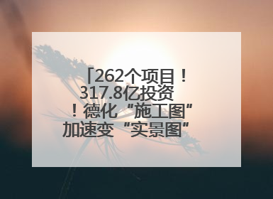 262个项目！317.8亿投资！德化“施工图”加速变“实景图”，现场燃爆了！
