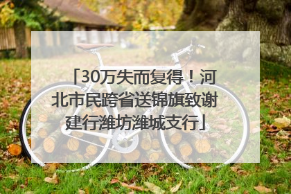 30万失而复得！河北市民跨省送锦旗致谢建行潍坊潍城支行