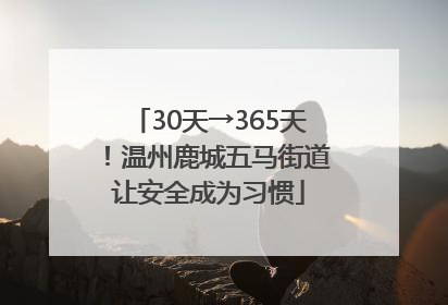 30天→365天！温州鹿城五马街道让安全成为习惯
