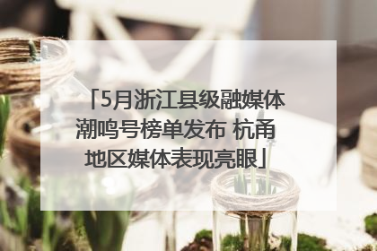 5月浙江县级融媒体潮鸣号榜单发布 杭甬地区媒体表现亮眼