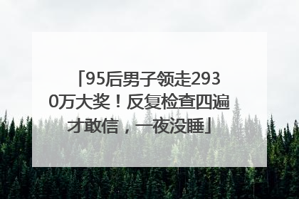 95后男子领走2930万大奖！反复检查四遍才敢信，一夜没睡