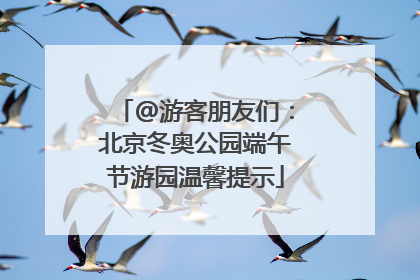 @游客朋友们：北京冬奥公园端午节游园温馨提示
